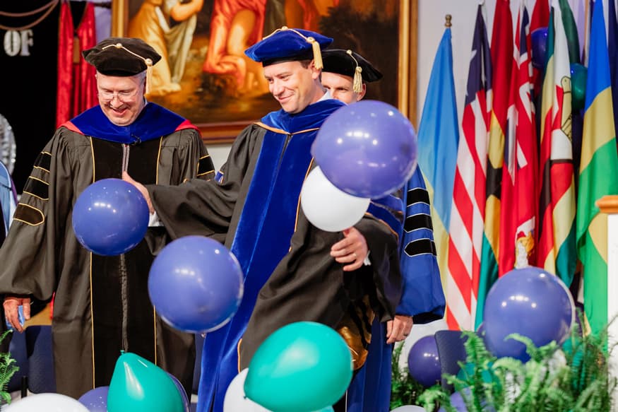Chancellor Pat Robertson delivering remarks at Regent University Commencement 2021